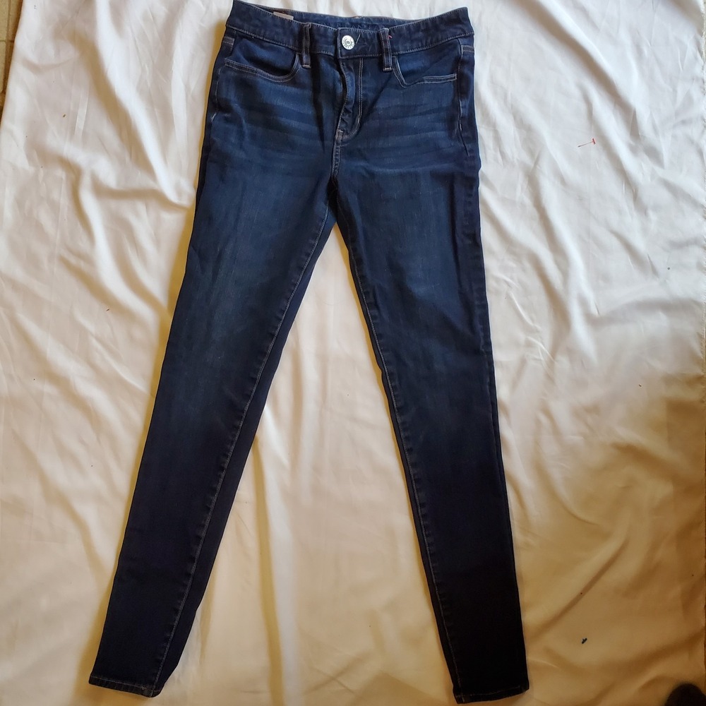 American‎ Eagle Super Hi-Rise Jegging Womens Sz 6 Long Dark Wash